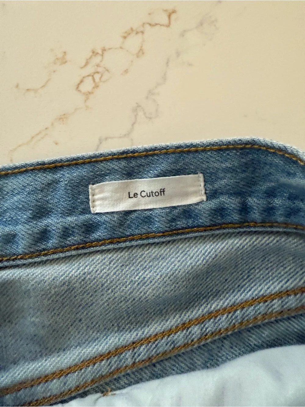 Frame Denim Light Blue Distressed Denim Shorts